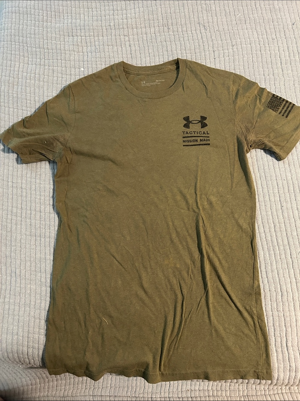 Under Armour Olive Green Tactical Mission Made Short Sleeve Tee
